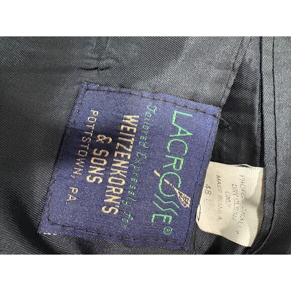 WTG Lacrosse Elegant Blue Blazer Jacket Sport Coat Gold Button Size 48L - Picture 9 of 10